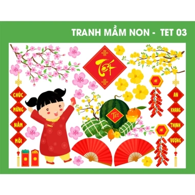 Tranh decan Tết Nguyên Đán cho mầm non, tiểu học - Giá ưu đãi 54.000đ 6