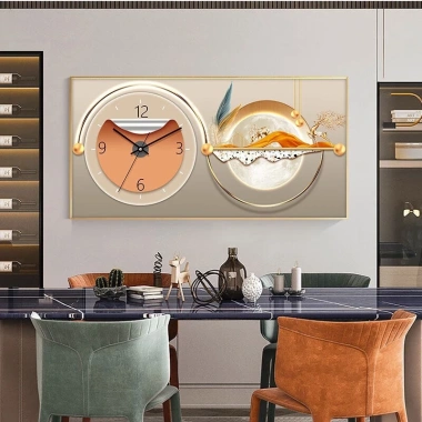 Tranh đồng hồ treo tường hình chữ nhật - Phòng khách, phòng ngủ, sản xuất xưởng, chỉ 193.500₫ 5