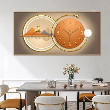 Tranh đồng hồ treo tường hình chữ nhật - Phòng khách, phòng ngủ, sản xuất xưởng, chỉ 193.500₫ 6