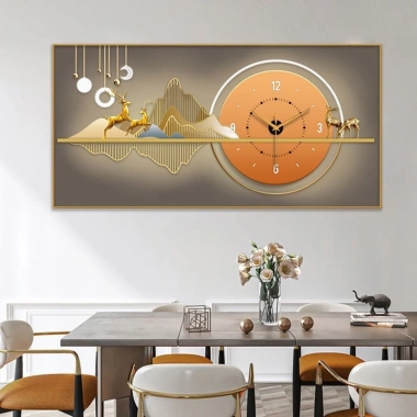 Tranh đồng hồ treo tường hình chữ nhật - Phòng khách, phòng ngủ, sản xuất xưởng, chỉ 193.500₫ 7