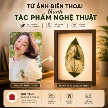 Tranh lá khắc hình theo yêu cầu, quà tặng cưới, sinh nhật bạn trai và bạn gái, giá 80.000 VND