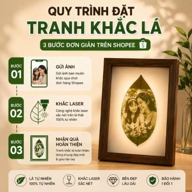 Tranh lá khắc hình theo yêu cầu, quà tặng cưới, sinh nhật bạn trai và bạn gái, giá 80.000 VND