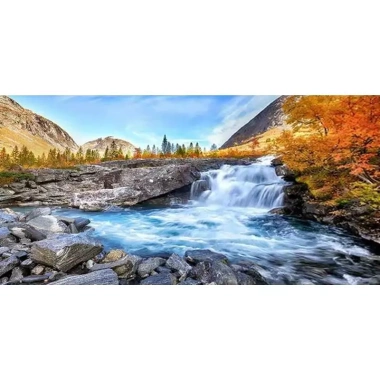 Tranh phong cảnh HD núi xanh và nước trong không khung canvas tường phòng khách 3