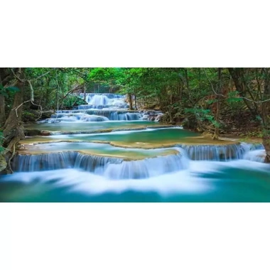 Tranh phong cảnh HD núi xanh và nước trong không khung canvas tường phòng khách 5
