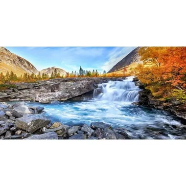 Tranh phong cảnh HD núi xanh và nước trong không khung canvas tường phòng khách 10