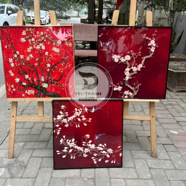 Tranh Tết hoa hồng mai vàng Canvas tráng gương, phòng khách, phòng ngủ, giảm 18% 6 Tranh Tết hoa hồng mai vàng Canvas tráng gương, phòng khách, phòng ngủ, giảm 18% 6