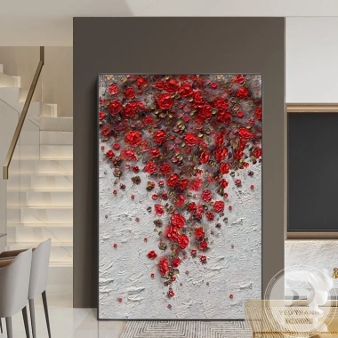 Tranh Tết hoa hồng mai vàng Canvas tráng gương, phòng khách, phòng ngủ, giảm 18%