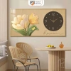 Tranh Tráng Gương Treo Tường Mijan Hoa Cỏ Sắc Nét Đồng Hồ Kim Trôi Sang Trọng 152k 2
