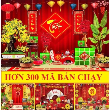 Tranh Trang Trí Backdrop Size Lớn Vải Bền Mầu Decor Lễ Tết 2.026 TET01 - Giá chỉ 149.000đ - MINHSTORE88