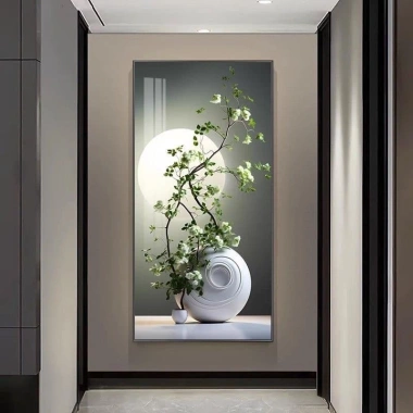 Tranh treo tường tráng gương bình hoa Tropical lá xanh giảm còn 78k cho phòng ngủ, phòng khách 2
