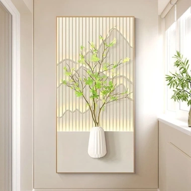 Tranh treo tường tráng gương bình hoa Tropical lá xanh giảm còn 78k cho phòng ngủ, phòng khách 5