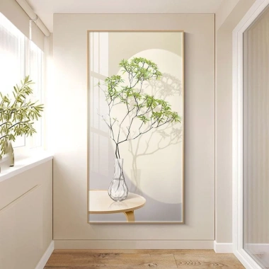 Tranh treo tường tráng gương bình hoa Tropical lá xanh giảm còn 78k cho phòng ngủ, phòng khách 6