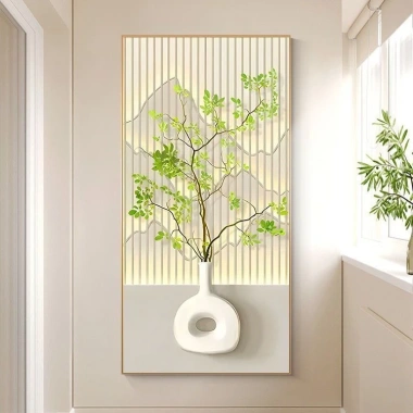 Tranh treo tường tráng gương bình hoa Tropical lá xanh giảm còn 78k cho phòng ngủ, phòng khách 7
