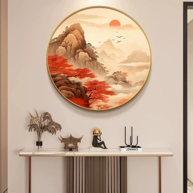 Tranh Tròn Núi Non Dưới Ánh Mặt Trời - Trang Trí Phòng Khách, Quán Cafe 160k 3 Tranh Tròn Núi Non Dưới Ánh Mặt Trời - Trang Trí Phòng Khách, Quán Cafe 160k 3