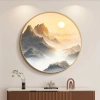 Tranh Tròn Núi Non Dưới Ánh Mặt Trời - Trang Trí Phòng Khách, Quán Cafe 160k 10