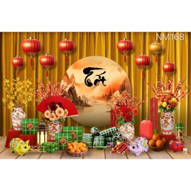 Tranh vải decor Tết 2.026 Phông vải xưa, trang trí Tết nguyên đán, giảm còn 275.000₫
