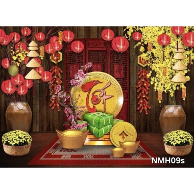 Tranh vải decor Tết 2.026 Phông vải xưa, trang trí Tết nguyên đán, giảm còn 275.000₫