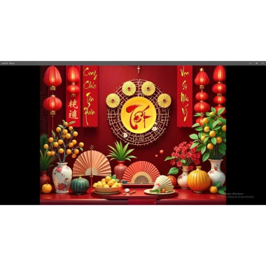 Tranh vải Tết 2.025 Ất Tỵ - Decor tết âm lịch 200x150, in đa mẫu, giá 300.000đ