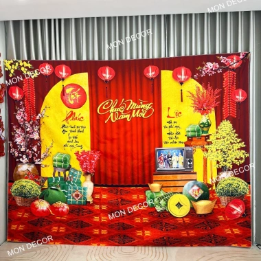 Tranh vải Tết 2.026 3m×2m - Phông nền 3D - Giá ưu đãi 228.800₫ - MON DECOR