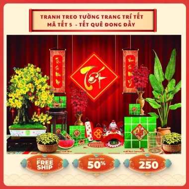 Tranh vải Tết Bính Ngọ 2.026 - Trang trí Tết Nguyên Đán, Nghệ thuật truyền thống, 85k VND 8