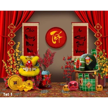 Tranh vải Tết Bính Ngọ 2.026 - Trang trí Tết Nguyên Đán, Nghệ thuật truyền thống, 85k VND 10