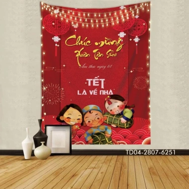 Tranh vải Tết Tín Phát - Backdrop sự kiện chúc mừng năm mới 2.026, giá 73.100₫ 2