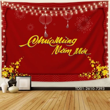 Tranh vải Tết Tín Phát - Phông nền sự kiện Năm Mới 2.026, Giá ưu đãi 85.000₫ 5