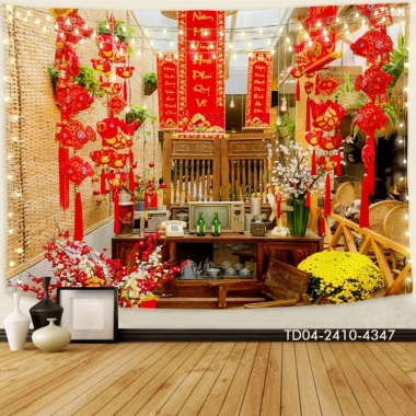 Tranh vải Tín Phát BACKDROP Tết Việt 3m x 1.8m - Trang trí Năm mới, Tết Nguyên Đán, giá ưu đãi 85.000₫ 3