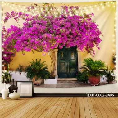 Tranh vải treo tường phòng khách - Phông nền quán cà phê, backdrop live stream, giảm giá 85k