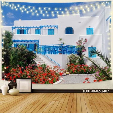 Tranh vải treo tường phòng khách - Phông nền quán cà phê, backdrop live stream, giảm giá 85k