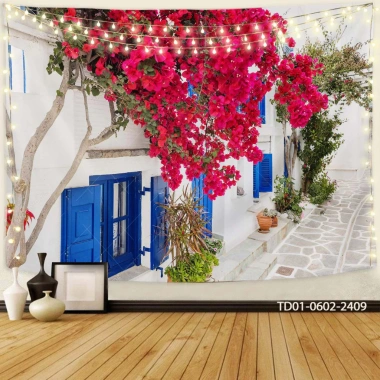 Tranh vải treo tường phòng khách - Phông nền quán cà phê, backdrop live stream, giảm giá 85k