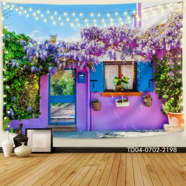 Tranh vải treo tường phòng khách - Phông nền quán cà phê, backdrop live stream, giảm giá 85k