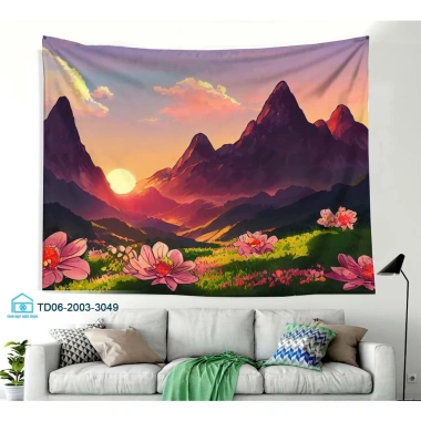 Tranh vải treo tường Tín Phát Decor - In 3D núi phong cảnh, phù hợp phòng ngủ, phòng khách - Giá chỉ 85.000 VND