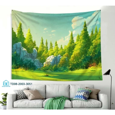 Tranh vải treo tường Tín Phát Decor - In 3D núi phong cảnh, phù hợp phòng ngủ, phòng khách - Giá chỉ 85.000 VND