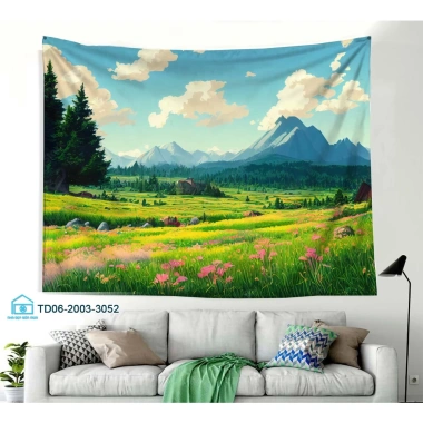Tranh vải treo tường Tín Phát Decor - In 3D núi phong cảnh, phù hợp phòng ngủ, phòng khách - Giá chỉ 85.000 VND