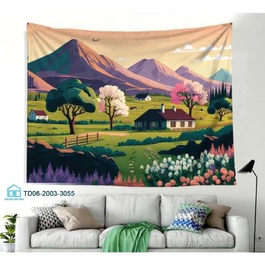 Tranh vải treo tường Tín Phát Decor - In 3D núi phong cảnh, phù hợp phòng ngủ, phòng khách - Giá chỉ 85.000 VND