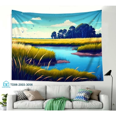 Tranh vải treo tường Tín Phát Decor - In 3D núi phong cảnh, phù hợp phòng ngủ, phòng khách - Giá chỉ 85.000 VND