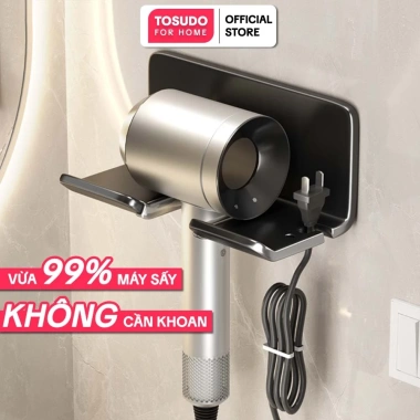 Treo Máy Sấy Tóc TOSUDO Nhôm Hàng Không - Không Khoan, Tặng Keo Dán, Chỉ 92.000₫