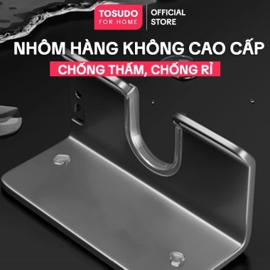 Treo Máy Sấy Tóc TOSUDO Nhôm Hàng Không - Không Khoan, Tặng Keo Dán, Chỉ 92.000₫