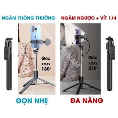 Tripod điện thoại TSS PLUS 1.75m - Gậy chụp 3 chân selfie, quay video, livestream 149.900₫ 3