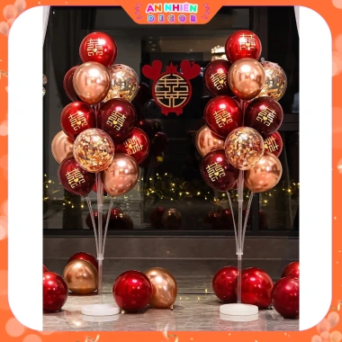 Trụ bóng bay kèm 20 quả siêu nhũ - Trang trí tiệc cưới lãng mạn, phòng tân hôn đẹp, giảm còn 44.436₫