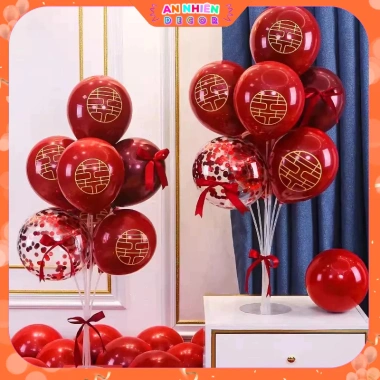 Trụ bóng bay kèm 20 quả siêu nhũ - Trang trí tiệc cưới lãng mạn, phòng tân hôn đẹp, giảm còn 44.436₫