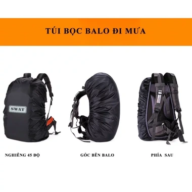 Trùm balo chống nước cao cấp 35-50L bọc bo chun, bảo vệ khi mưa - Chỉ 35.000đ