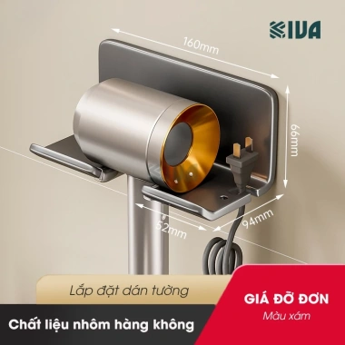 Trùm Máy Sấy Tóc Nhôm Hàng Không, Dán Tường, Bảo Hành 10 Năm - Giá 75.000