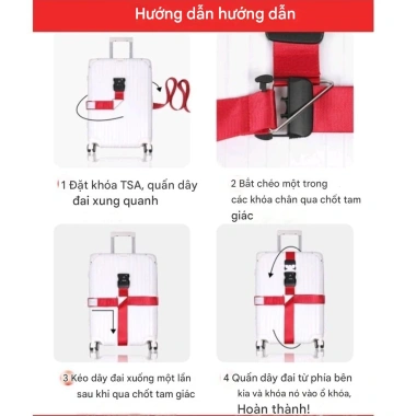 Tsa Lock Dây buộc hành lý khóa mật khẩu hải quan Dây thun điều chỉnh 99.000 VND 5