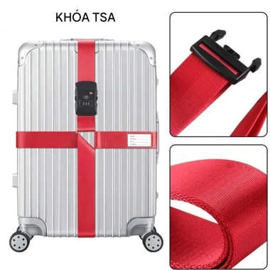 Tsa Lock Dây buộc hành lý khóa mật khẩu hải quan Dây thun điều chỉnh 99.000 VND 7