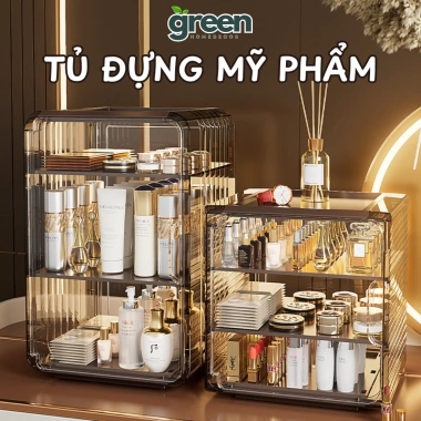 Tủ Đựng Mỹ Phẩm Trong Suốt TORO PET Cao Cấp - Kệ Trang Điểm Chống Bụi, Đựng Skincare và Nước Hoa, Giá 65.000 VND 2