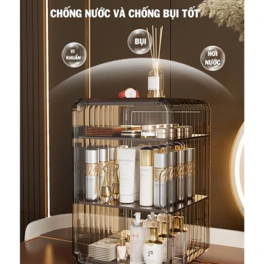 Tủ Đựng Mỹ Phẩm Trong Suốt TORO PET Cao Cấp - Kệ Trang Điểm Chống Bụi, Đựng Skincare và Nước Hoa, Giá 65.000 VND 5