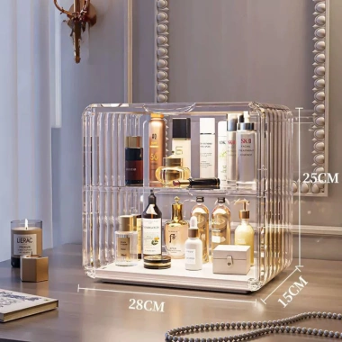 Tủ Đựng Mỹ Phẩm Trong Suốt TORO PET Cao Cấp - Kệ Trang Điểm Chống Bụi, Đựng Skincare và Nước Hoa, Giá 65.000 VND 10