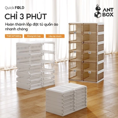 Tủ Giày Dép Gấp Gọn Trong Suốt Antbox - Nhựa ABS Cao Cấp, Bảo Hành 2 Năm, Giá Ưu Đãi 1,050,000 VND